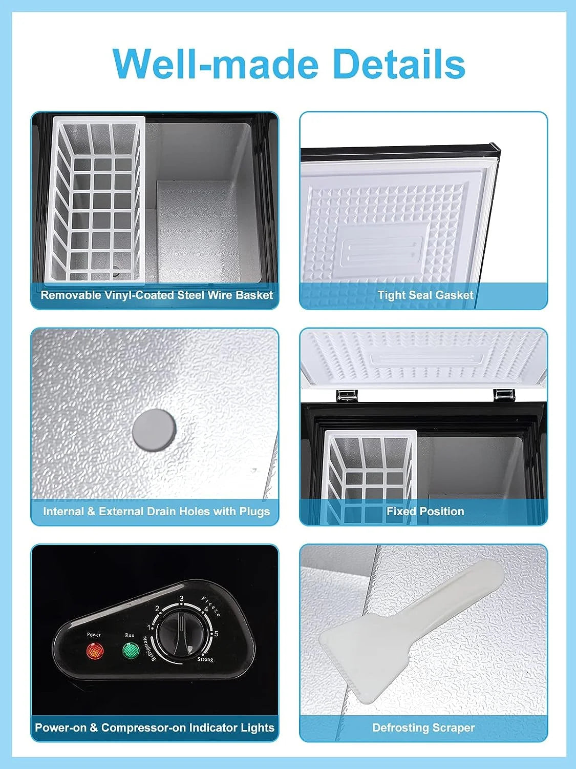 GGTB 3.0 Cu.ft Chest Freezer Top Open Door Compact Freezer with Adjustable Temperature Black