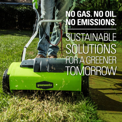 Greenworks 10 Amp 14-inch Corded Electric Dethatcher, 27022