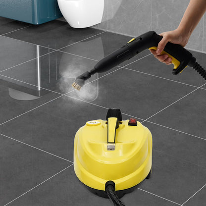 2000W 1.8L/60.87oz High-Pressure Steam Cleaner Multipurpose Handheld Steam Cleaner Portable Yellow 5 Bar/72.5PSI
