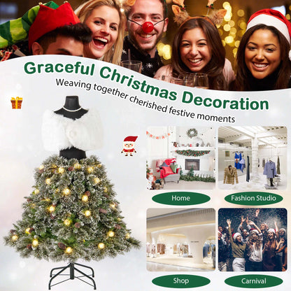 Costway 5 FT Artificial Mannequin Tree with 465 Branch Tips 50 Warm White LED Lights