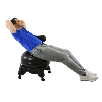 Cando Ball Chair Inflatable Ergonomic Active Seating Exercise Ball Chair with Air Pump for Home, Office, and Classroom
