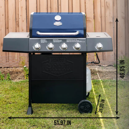 Expert Grill 4 Burner with Side Burner Propane Gas Grill in Blue
