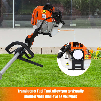 SYNGAR 10-in-1 Grass Trimmer Weed Eater Combos, 52CC 2-Cycle Full Crank Shaft Gas Powered Weed Eater with Gas Pole Saw, Hedge Trimmer and Brush Cutter, Grass Trimming Tool for Garden, Lawn Care