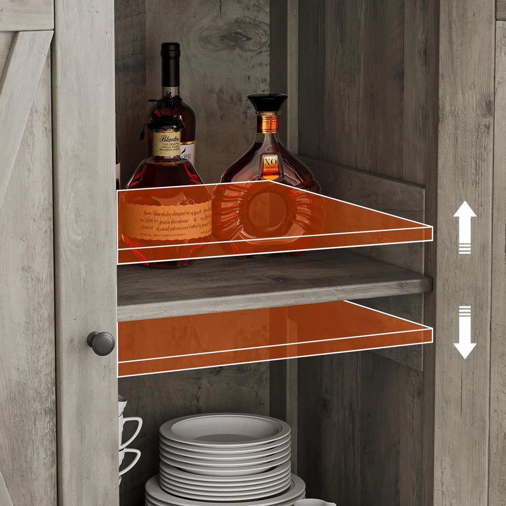 Coffee Bar Cabinet with Storage/Adjustable Shelf 30" Small Kitchen Bar Table Corner Bar Cabinet for Tea Buffet Sideboard Cabinet for Dining Room, Farmhouse Coffee Station for Wine