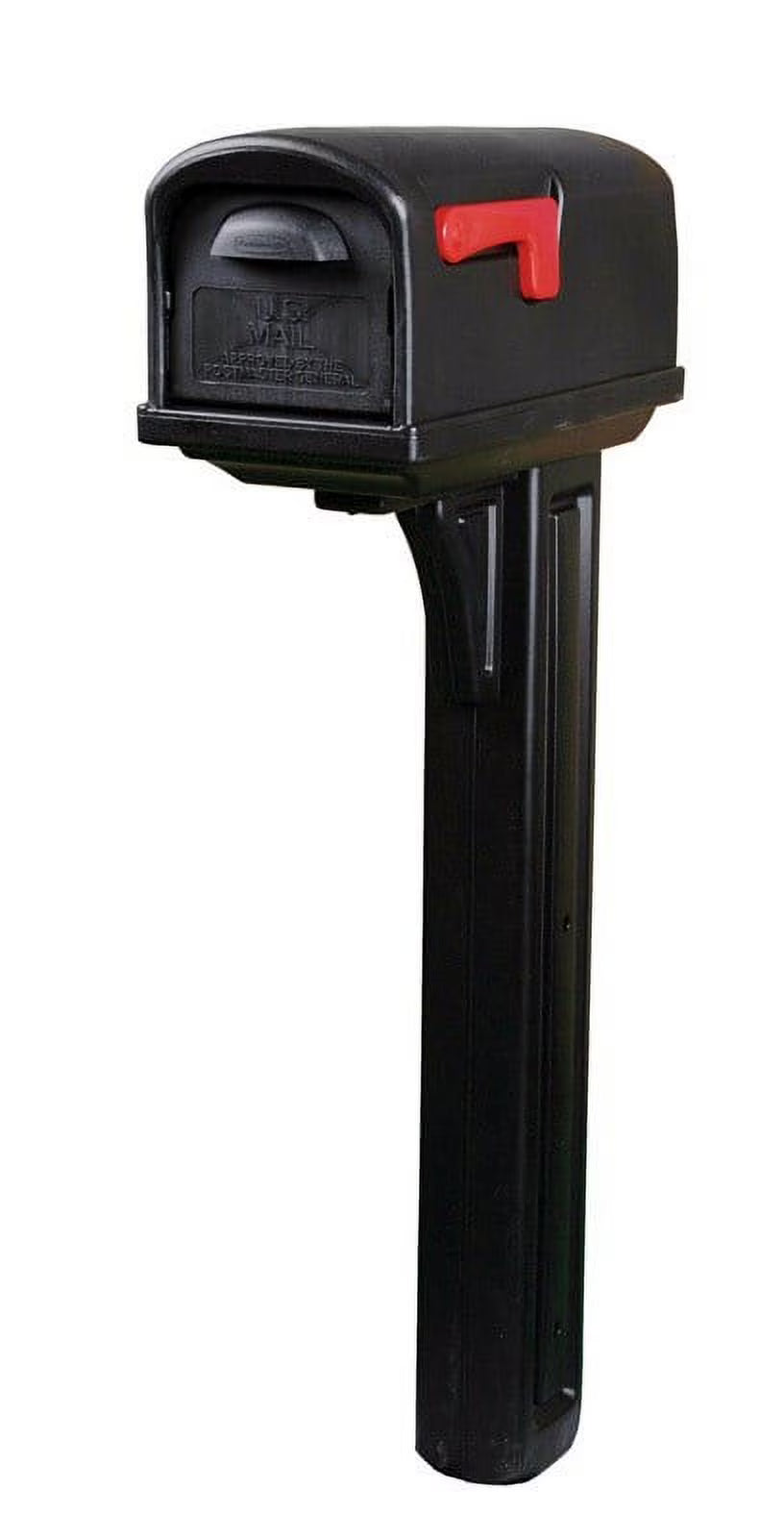 Rubbermaid Mailbox And Post Combo 49.88" X 10.13" X 20.75" Polyethylene Black