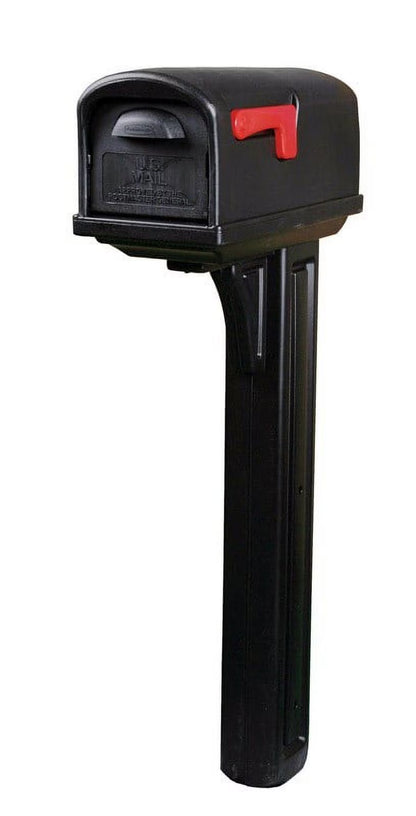 Rubbermaid Mailbox And Post Combo 49.88" X 10.13" X 20.75" Polyethylene Black