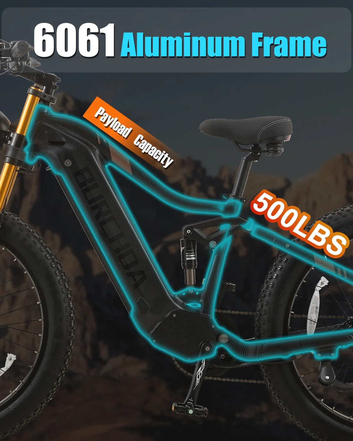 Dual Motors AWD 2000W Electric Bike for Adult 26'' UL2849 48V 30AH E-mountain bike 4.0 Fat Tire up to 35MPH&120Miles Long Range Off-road Ebike Dual Hydraulic Disc Brakes&Ful Suspension Electric Bicyc