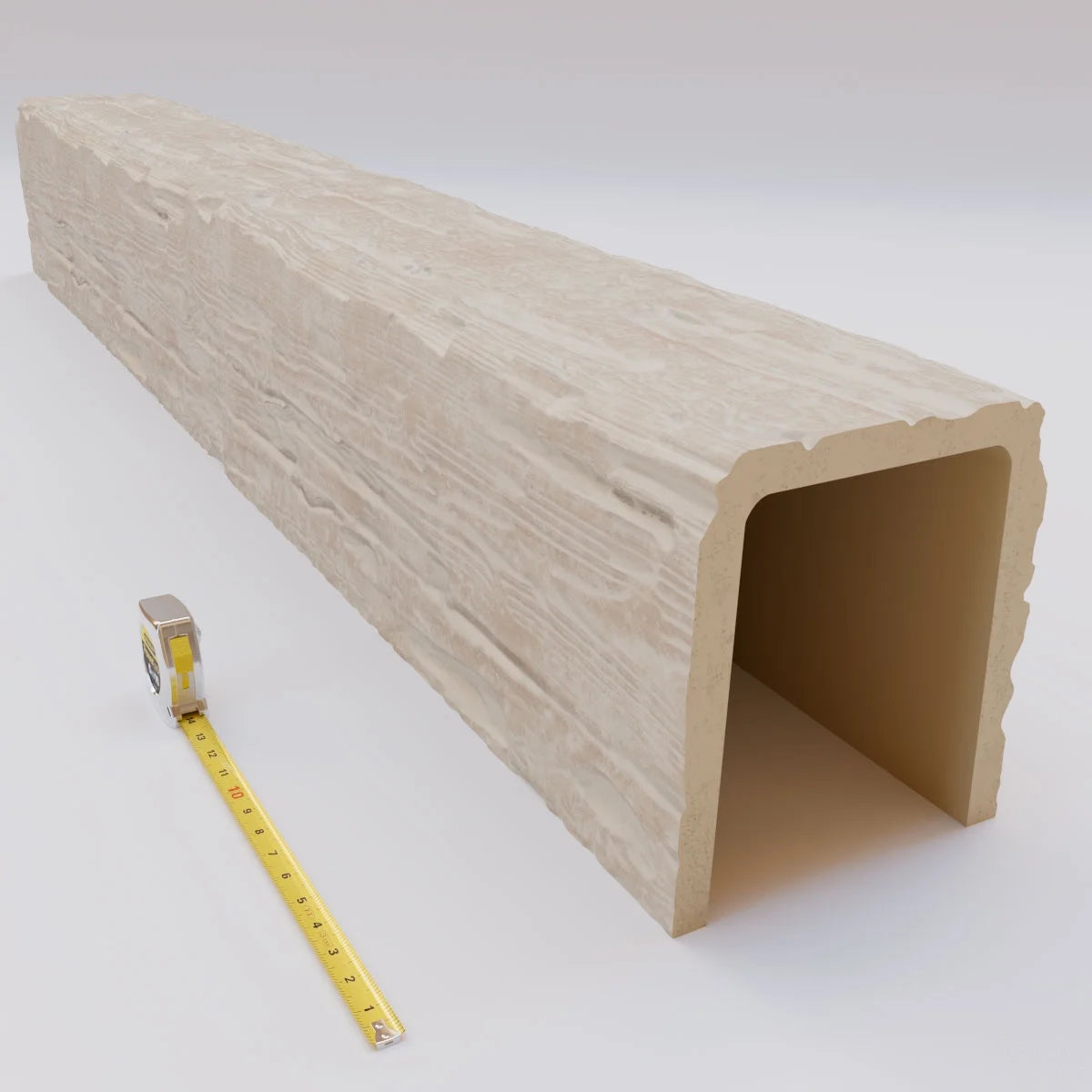 Ekena Millwork 3 1/2"W x 3 1/2"H x 120"L 3-Sided (U-Beam) Salvaged Timber HeritageTimber Faux Wood Ceiling Beam, Kona Brown