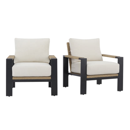 Better Homes & Gardens Ventura 2-Piece Outdoor Wicker Chat Chair, Beige