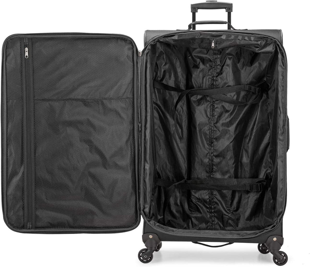 U.S. Traveler Aviron Bay Expandable Softside Luggage with Spinner Wheels, Navy, 31" Checked Large