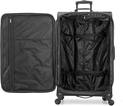 U.S. Traveler Aviron Bay Expandable Softside Luggage with Spinner Wheels, Navy, 31" Checked Large
