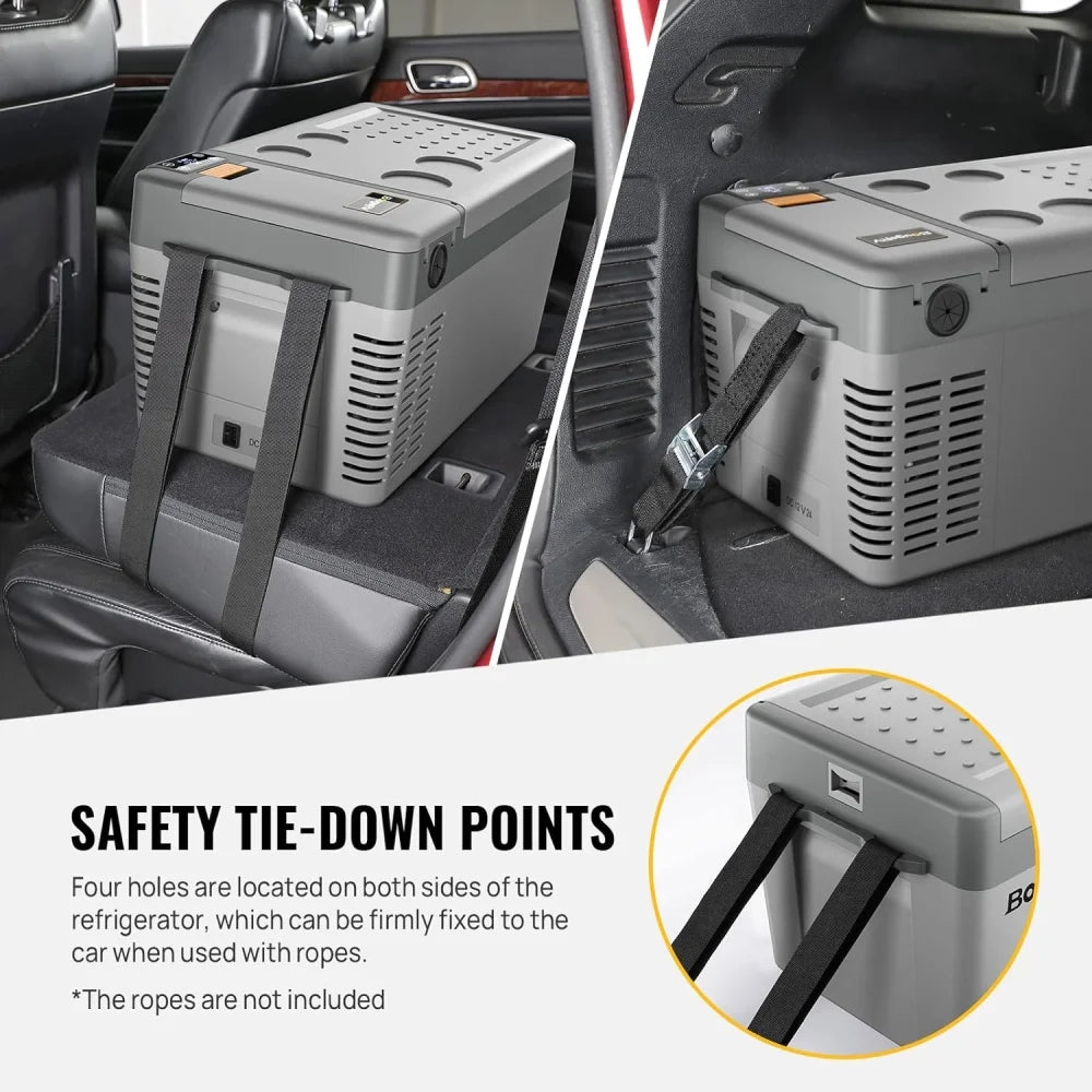 BougeRV Portable Car Refrigerator CRPRO 21 Qt, 12 Volt Fridge Compressor Freezer with -8�H~50�H Cooling Range, 12V/24 DC & 110-240 AC for RV Truck Vehicle Boat Outdoor & Home Use Black