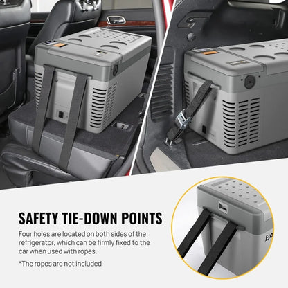 BougeRV Portable Car Refrigerator CRPRO 21 Qt, 12 Volt Fridge Compressor Freezer with -8�H~50�H Cooling Range, 12V/24 DC & 110-240 AC for RV Truck Vehicle Boat Outdoor & Home Use Black