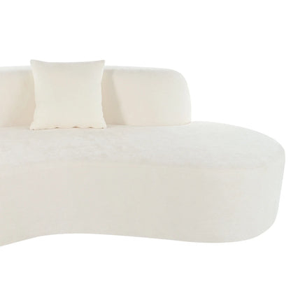 Harper & Bright Designs Modern Curved Floor Sofa Set, Modular Sectional Sponge Couch for Living Room, 2 PC Free Combination No Assembly Foam-Filled Sofa, Beige