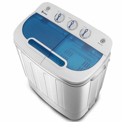 Portable Washing Machine, YOFE Compact Mini Washing Machine, Semi-automatic Washing Machine, Portable Mini Twin Tub Washing Machine for Camping Apartments, Washer(7.7lbs) /Spiner(6.6lbs), Gray, R4861