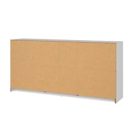 Portland 6-Drawer Double Dresser in White 26.89 in. H x 56.34 in. W x 12.46 in. D