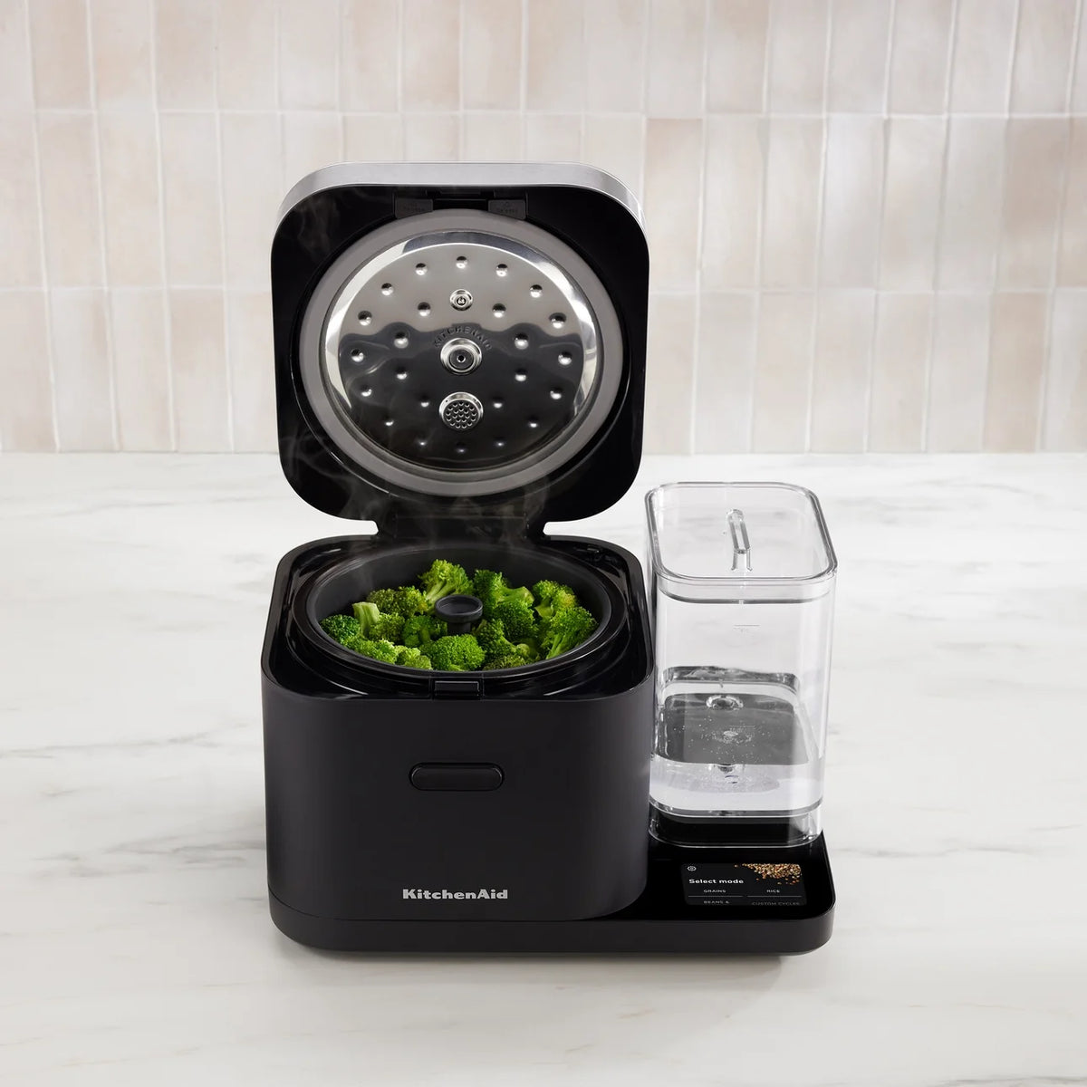 KitchenAid Grain and Rice Cooker 8 Cup with Automatically Sensing Integrated Scale + Water Tank, KGC3155BM