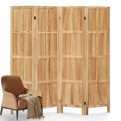 Aletheiawu 4 Panel Room Divider Wall and Folding Privacy Screens��No Installation Required��White