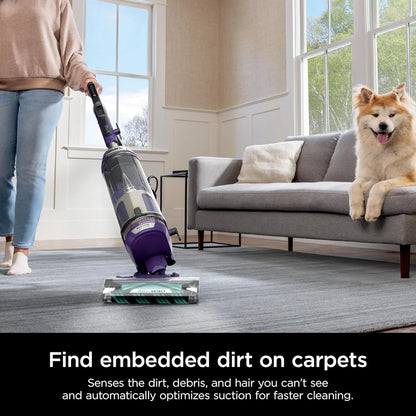 Restored Shark POWERDETECT Upright Vacuum Cleaner with HEPA Filter, Heavy Duty,Powerful Suction for Pet Hair Pickup, DuoClean, Ideal for Carpets & Hardfloors, AZ4002 (Certified)(Refurbished)