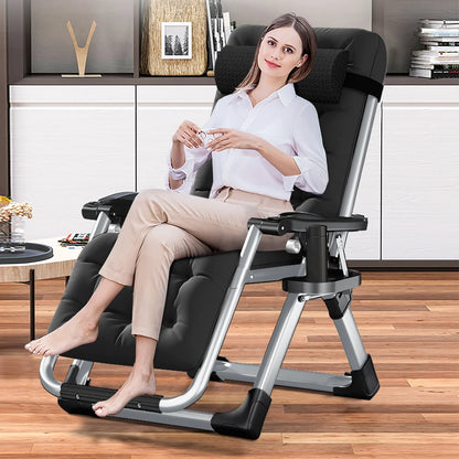 Docred Zero Gravity Chair , Lawn Recliner Folding Chaise Lounge with Removeable Pad Soft Cushion, Headrest and Cup Holder, Camping chairs Patio Fold Lounger Chair