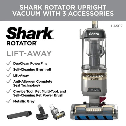 Shark LA502 Rotator Lift-Away ADV DuoClean Engage Upright Vacuum with Self-Cleaning Brushroll