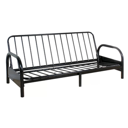Aukfa 77" Futon Frame Metal Futon Full Size Sofa Bed, Space Save, Black