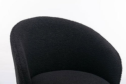 Modern Faux Fur Home Office Chair Height Adjustable, White Desk Chair Vanity Chair for Makeup Room, Rolling Desk Chairs with Wheels, Swivel Furry Cute Desk Chair for Teen Girls Women