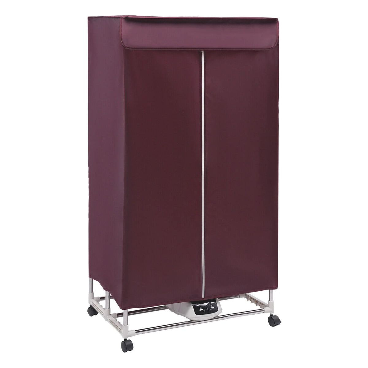 110V Wine Red Clothes Dryer Portable Travel Mini Dryer Machine 1200-1500W Electric Dryer For Homes, Apartments
