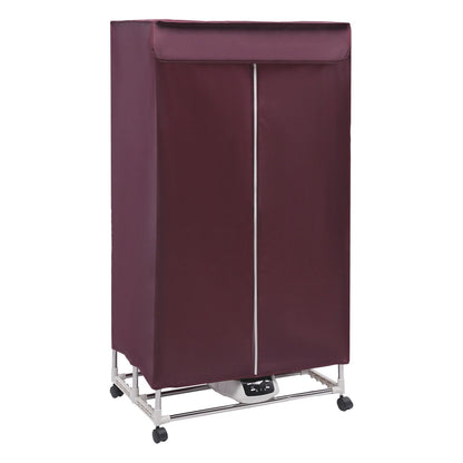110V Wine Red Clothes Dryer Portable Travel Mini Dryer Machine 1200-1500W Electric Dryer For Homes, Apartments