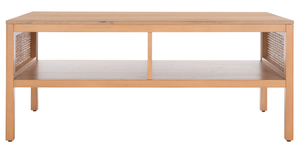 SAFAVIEH Miya Solid 2 Shelf Coffee Table Wood, Natural