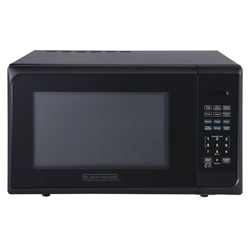 1.1 cu ft 1000W Microwave Oven - Stainless Steel Black: Countertop, Child Lock, 6 One-Touch Settings