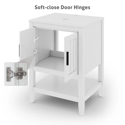 Eclife 24" Freestanding Bathroom Vanity Set with Vessel Sink, without Mirror