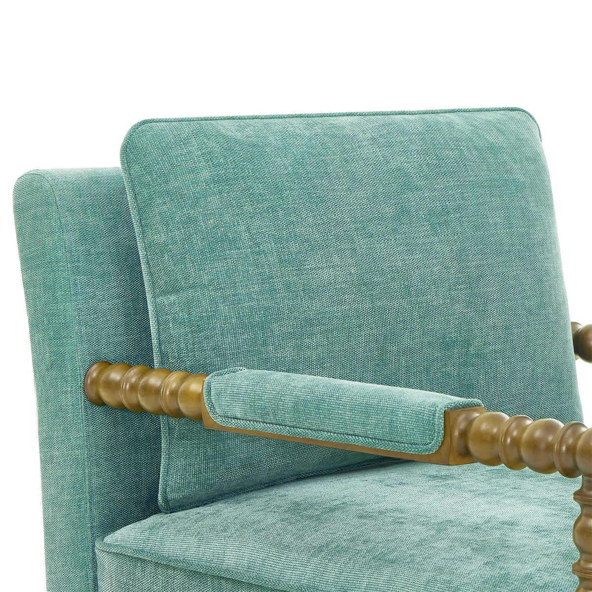Pioneer Woman Harper Spindle Accent Chair, Jade Fabric Upholstery
