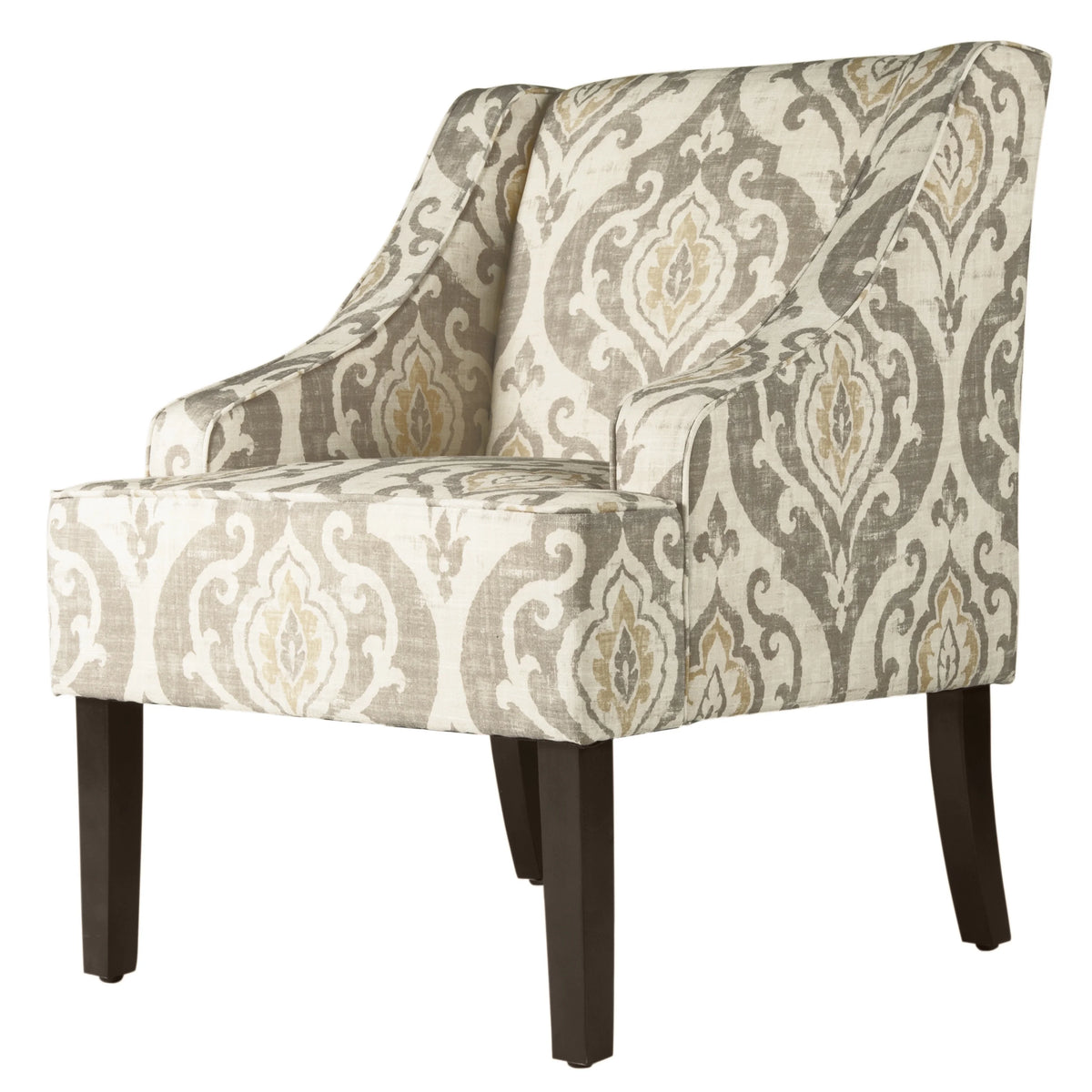 HomePop Classic Swoop Accent Chair - Blue and White Damask