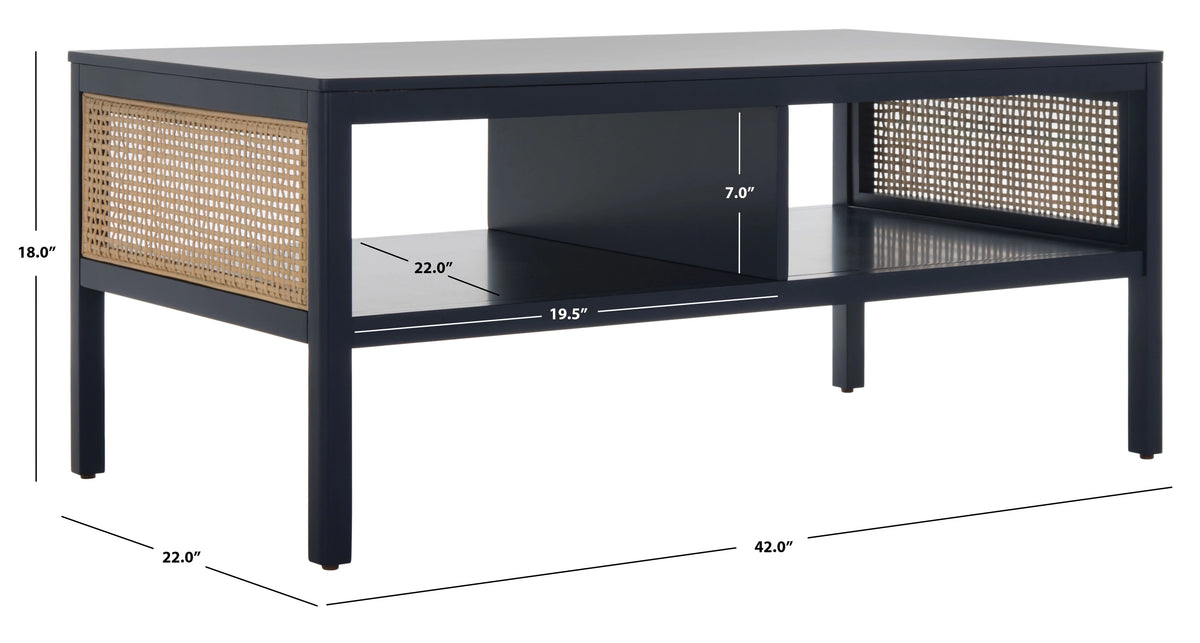 SAFAVIEH Miya Solid 2 Shelf Coffee Table Wood, Natural