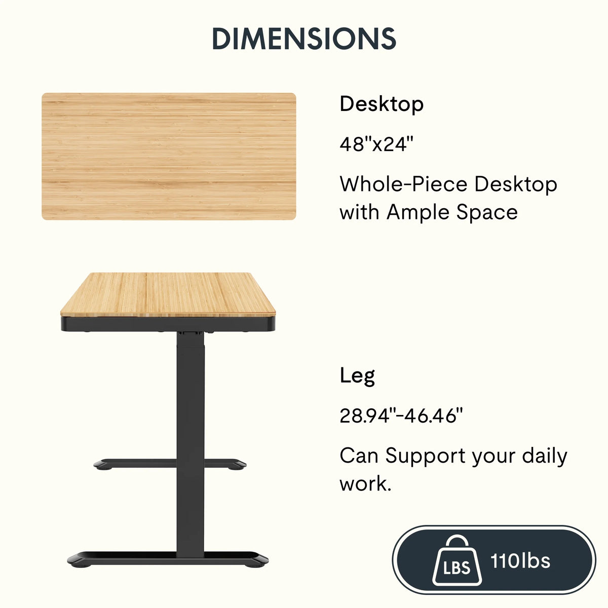 FLEXISPOT 48" W Home Office Height Adjustable Standing Desk White and Maple with USB Charge Ports and Embedded Drawer