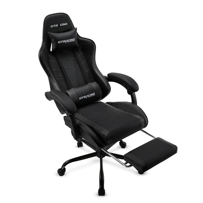 GTRACING GTWD-200 Ergonomic Gaming Chair with Adjustable Pillows and Footrest , White