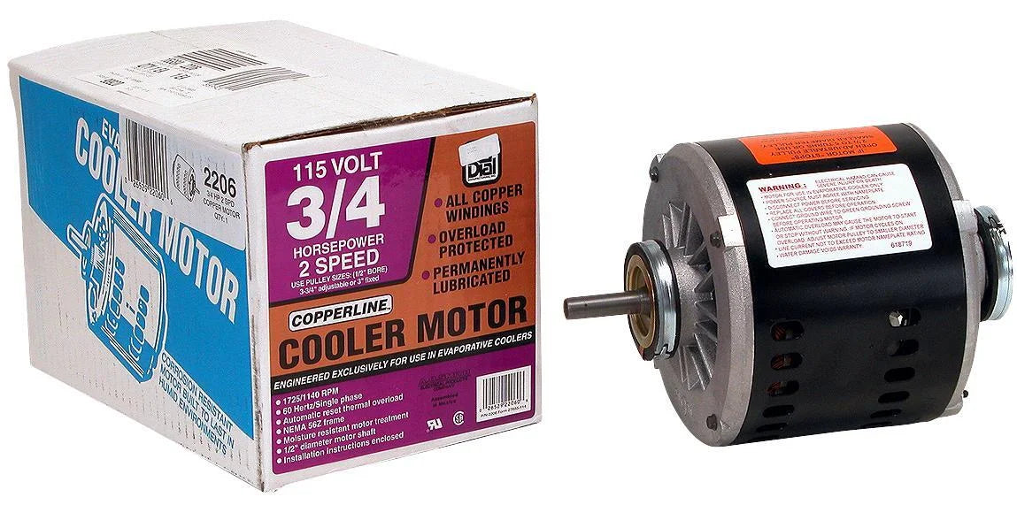 Dial Manufacturing 2206 3/4HP 115V 2 Speed Evaporative Cooler Motor