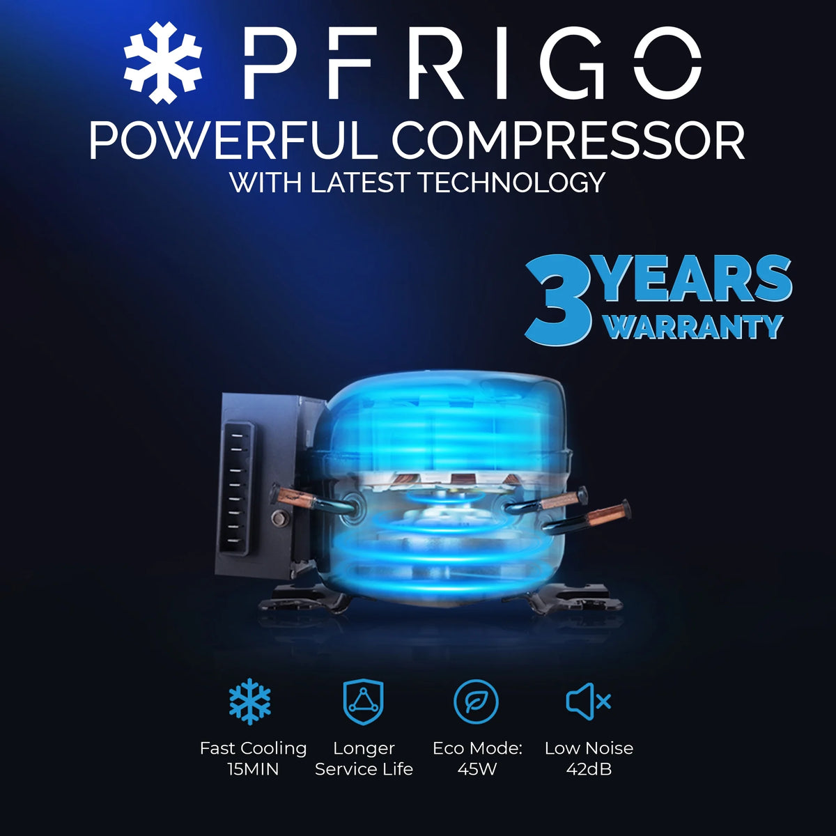PFRIGO 48 Qt Portable 12v Rolling Cooler with LED Touch Panel, Black