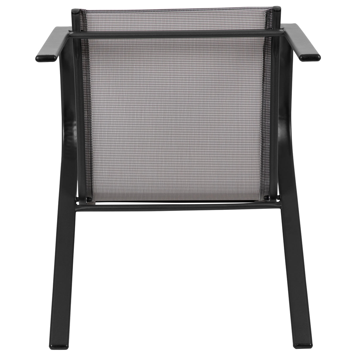Emma + Oliver 4 Pack Gray Outdoor Stack Chair with Flex Comfort Material - Patio Stack Chair