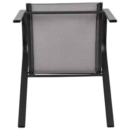 Emma + Oliver 4 Pack Gray Outdoor Stack Chair with Flex Comfort Material - Patio Stack Chair
