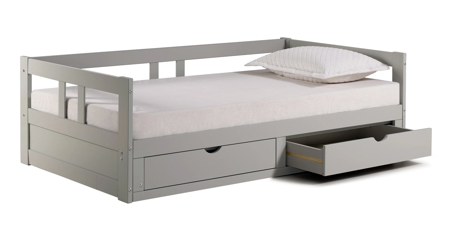 Melody Twin to King Extendable Day Bed with Storage White