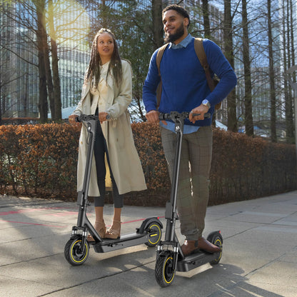 AOVOPRO ESMAX 500W 10' Foldable Electric Scooter for Adults with Air Tire and Dual Shock Absorption, Dual Braking