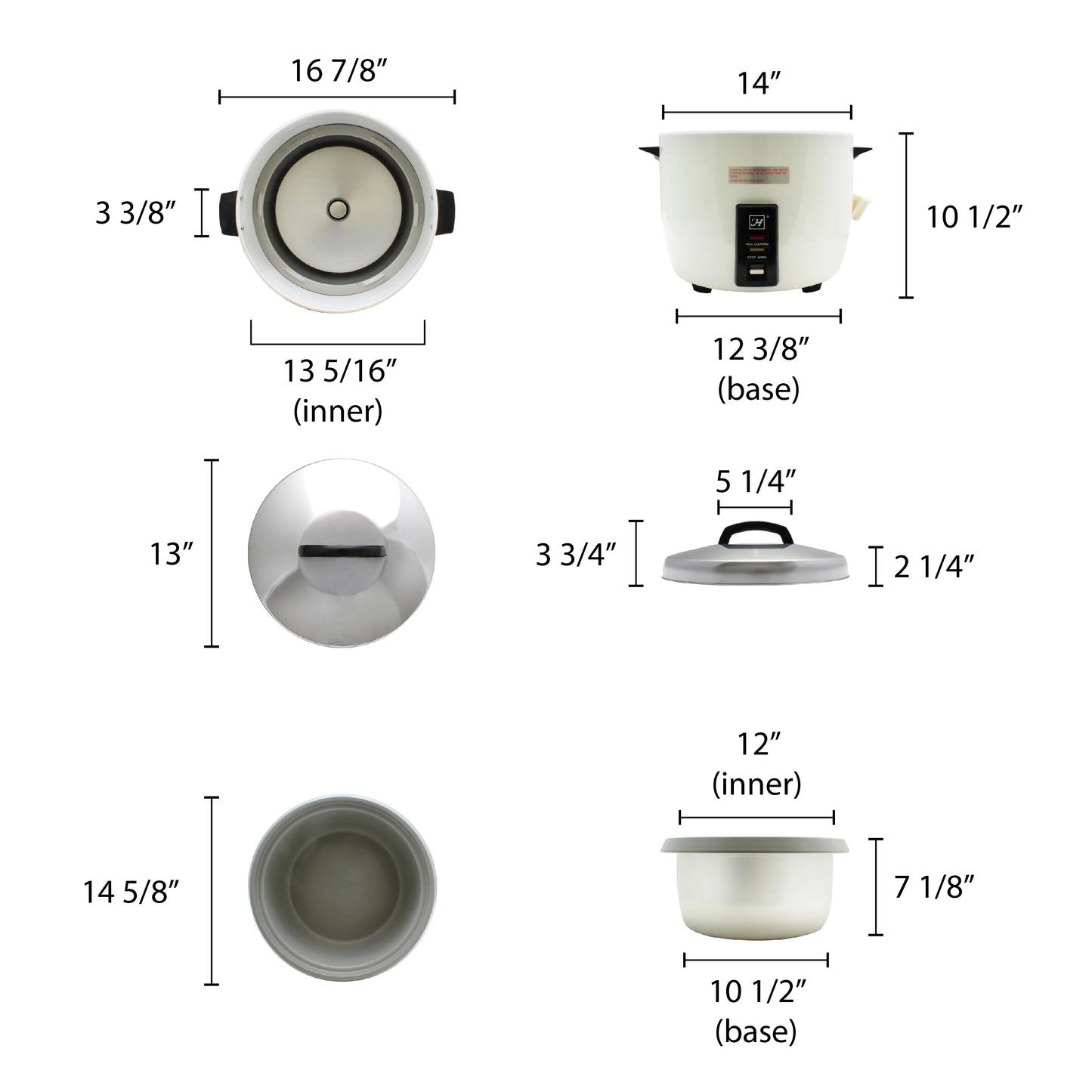 Excellante 30 cup/ 60 bowls rice cooker and warmer, non-stick inner pot, commercial grade, comes in each
