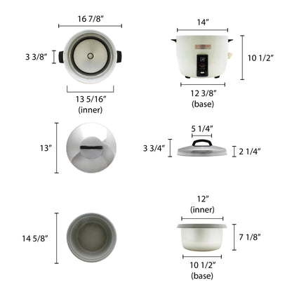 Excellante 30 cup/ 60 bowls rice cooker and warmer, non-stick inner pot, commercial grade, comes in each