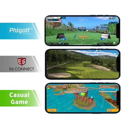 PHIGOLF Home Golf Game Simulator: Enjoy Interactive Golf with Motion Sensor & Swing Stick for Indoor & Outdoor Fun – 38,000+ Courses Worldwide, Compatible with Android, iOS, App & E6 Connect