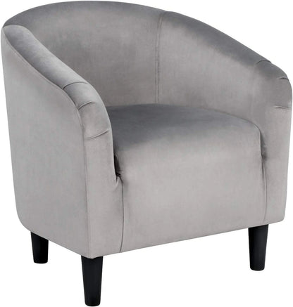 Club Chair, Velvet Accent Chair Upholstered Barrel Chair Sitting Chair with Armrest and Low Back for Living Room Bedroom, Pink