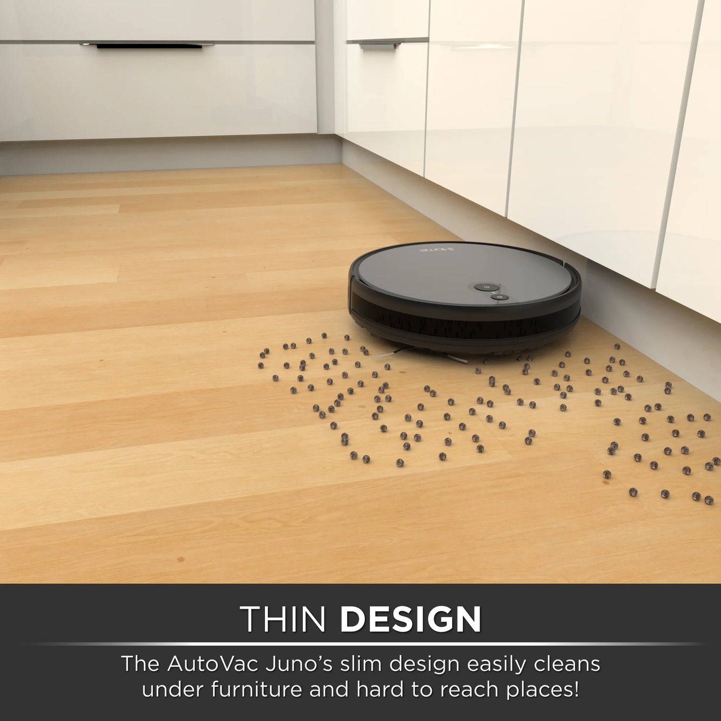 iHome AutoVac Juno Robot Vacuum, Mapping Technology, Strong Suction, 120 Min Runtime, App + Remote Control, New