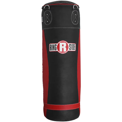 Ringside Large Leather Heavy Bag, Soft-Filled Punching Bag for Boxing, MMA, Includes Chain and Swivel, 16" x 48", 100 lbs