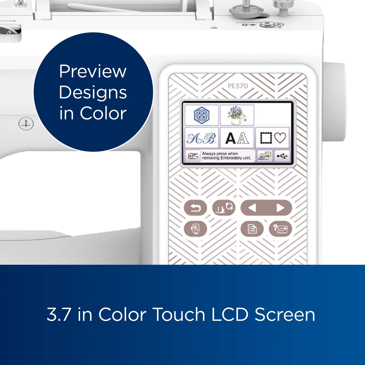 Brother PE570 Embroidery Machine with 135 Built-in Designs, Wireless Connectivity, and Artspira App Integration